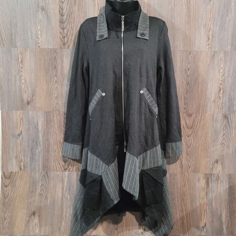 Dzhavael Couture Tunic Zip Jacket Sz M Techno Goth Darkwear ArttoWear Lagenlook